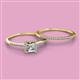 2 - Junia 5.50 mm Princess Cut Diamond and Round Diamond Bridal Set Ring 