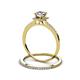 3 - Junia 5.50 mm Princess Cut Diamond and Round Diamond Bridal Set Ring 