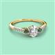 2 - Arista Classic Oval Cut Diamond and Round Lab Created Alexandrite Three Stone Engagement Ring 