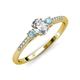 3 - Arista Classic Oval Cut Diamond and Round Aquamarine Three Stone Engagement Ring 