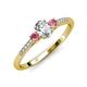 3 - Arista Classic Oval Cut Diamond and Round Pink Tourmaline Three Stone Engagement Ring 