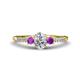 1 - Arista Classic Oval Cut Diamond and Round Amethyst Three Stone Engagement Ring 