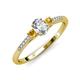 3 - Arista Classic Oval Cut Diamond and Round Citrine Three Stone Engagement Ring 