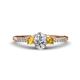 1 - Arista Classic Oval Cut Diamond and Round Citrine Three Stone Engagement Ring 