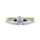 1 - Arista Classic Oval Cut Diamond and Round Iolite Three Stone Engagement Ring 