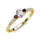 3 - Arista Classic Oval Cut Diamond and Round Red Garnet Three Stone Engagement Ring 