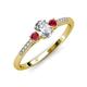 3 - Arista Classic Oval Cut Diamond and Round Ruby Three Stone Engagement Ring 