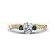 1 - Arista Classic Oval Cut Diamond and Round London Blue Topaz Three Stone Engagement Ring 