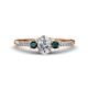 1 - Arista Classic Oval Cut Diamond and Round London Blue Topaz Three Stone Engagement Ring 