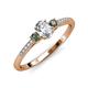 3 - Arista Classic Oval Cut Diamond and Round Lab Created Alexandrite Three Stone Engagement Ring 