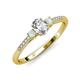 3 - Arista Classic Oval Cut Diamond and Round Opal Three Stone Engagement Ring 