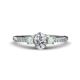 1 - Arista Classic Oval Cut Diamond and Round Opal Three Stone Engagement Ring 
