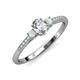 3 - Arista Classic Oval Cut Diamond and Round Opal Three Stone Engagement Ring 