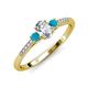 3 - Arista Classic Oval Cut Diamond and Round Turquoise Three Stone Engagement Ring 