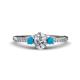 1 - Arista Classic Oval Cut Diamond and Round Turquoise Three Stone Engagement Ring 