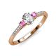 3 - Arista Classic Oval Cut Lab Grown Diamond and Round Pink Sapphire Three Stone Engagement Ring 