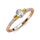 3 - Arista Classic Oval Cut Lab Grown Diamond and Round Citrine Three Stone Engagement Ring 