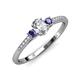 3 - Arista Classic Oval Cut Lab Grown Diamond and Round Iolite Three Stone Engagement Ring 