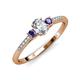 3 - Arista Classic Oval Cut Lab Grown Diamond and Round Iolite Three Stone Engagement Ring 