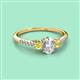 2 - Arista Classic Oval Cut Lab Grown Diamond and Round Yellow Sapphire Three Stone Engagement Ring 