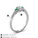 4 - Arista Classic Oval Cut Lab Grown Diamond and Round Emerald Three Stone Engagement Ring 
