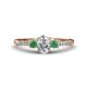1 - Arista Classic Oval Cut Lab Grown Diamond and Round Emerald Three Stone Engagement Ring 