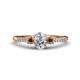 1 - Arista Classic Oval Cut Lab Grown Diamond and Round Smoky Quartz Three Stone Engagement Ring 