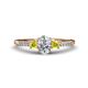1 - Arista Classic Oval Cut Lab Grown Diamond and Round Yellow Diamond Three Stone Engagement Ring 