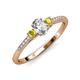 3 - Arista Classic Oval Cut Lab Grown Diamond and Round Yellow Diamond Three Stone Engagement Ring 