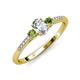 3 - Arista Classic Oval Cut Lab Grown Diamond and Round Peridot Three Stone Engagement Ring 