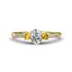 1 - Arista Classic Oval Cut Lab Grown Diamond and Round Citrine Three Stone Engagement Ring 
