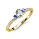 3 - Arista Classic Oval Cut Lab Grown Diamond and Round Tanzanite Three Stone Engagement Ring 