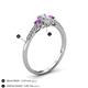 4 - Arista Classic Oval Cut Lab Grown Diamond and Round Amethyst Three Stone Engagement Ring 