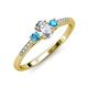 3 - Arista Classic Oval Cut Lab Grown Diamond and Round Blue Topaz Three Stone Engagement Ring 