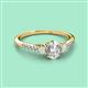 2 - Arista Classic Oval Cut Lab Grown Diamond and Round Opal Three Stone Engagement Ring 