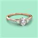 2 - Arista Classic Oval Cut Lab Grown Diamond and Round Opal Three Stone Engagement Ring 