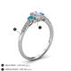 4 - Arista Classic Oval Cut Lab Grown Diamond and Round Turquoise Three Stone Engagement Ring 
