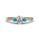 1 - Arista Classic Oval Cut Lab Grown Diamond and Round Turquoise Three Stone Engagement Ring 