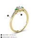 4 - Arista Classic Oval Cut Diamond and Round Emerald Three Stone Engagement Ring 