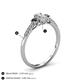 4 - Arista Classic Oval Cut White Diamond and Round Black Diamond Three Stone Engagement Ring 