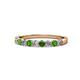 1 - Clara 2.70 mm Green Garnet and Lab Grown Diamond 10 Stone Wedding Band 