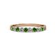 2 - Clara 2.70 mm Green Garnet and Lab Grown Diamond 10 Stone Wedding Band 