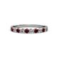 2 - Clara 2.70 mm Red Garnet and Lab Grown Diamond 10 Stone Wedding Band 