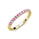 3 - Clara 2.70 mm Pink Sapphire and Lab Grown Diamond 10 Stone Wedding Band 