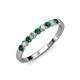3 - Clara 2.70 mm Emerald and Lab Grown Diamond 10 Stone Wedding Band 