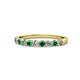 1 - Clara 2.70 mm Emerald and Lab Grown Diamond 10 Stone Wedding Band 