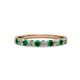 2 - Clara 2.70 mm Emerald and Lab Grown Diamond 10 Stone Wedding Band 