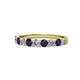 1 - Clara 3.00 mm Blue Sapphire and Lab Grown Diamond 10 Stone Wedding Band 