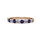 1 - Clara 3.00 mm Blue Sapphire and Lab Grown Diamond 10 Stone Wedding Band 