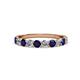2 - Clara 3.00 mm Blue Sapphire and Lab Grown Diamond 10 Stone Wedding Band 